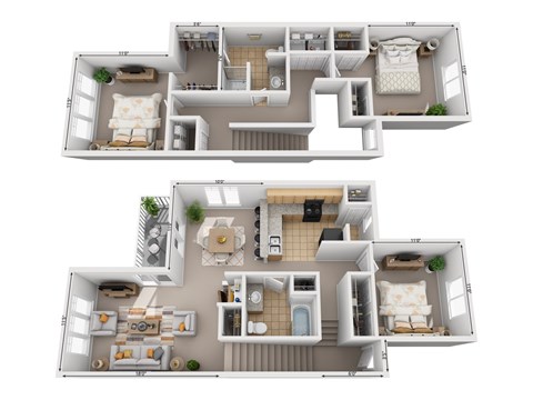 Floor plan for 3 beds, 2 baths, 1646 sqft
